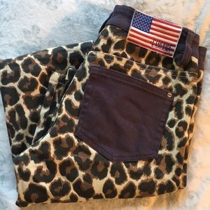 L’ America size 24 high waist leopard jeans